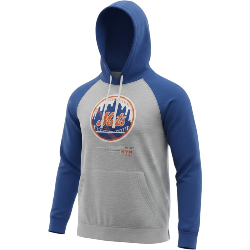New York Mets Nike Pullover Mens Large Blue Gray MLB Baseball Hoodie
